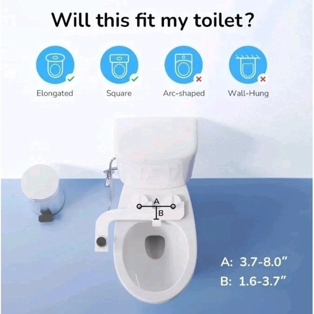 Bath & Bum Bidet, Ultra-Slim‎ Bidet Attachment, Non-Electric Bidet Toilet Seat